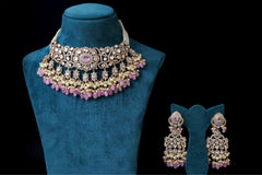 Blush Pink Kundan Bridal Choker Set