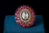 Ruby Halo Kundan Statement Ring
