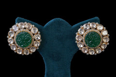 Round Green Crystal Studs