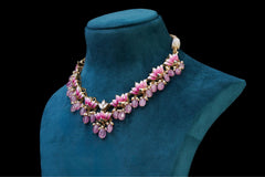 Blush Pink Crystal Drop Necklace Se