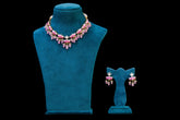 Blush Pink Crystal Drop Necklace Se