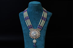 Royal Sapphire Polki Pendant Necklace