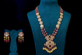 Ruby Beaded Kundan Long Necklace Set