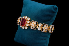 Ruby Polki Diamond Statement Bracelet