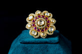 Ruby Floral Kundan Statement Ring