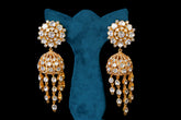 Diamond Floral Jhumka Tassel Earrings