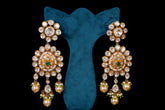 Emerald Pearl Kundan Chandelier Earrings