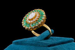 Sunburst Kundan Statement Ring