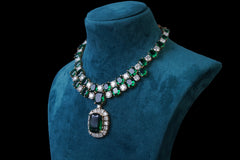 Emerald Crystal Statement Necklace Set