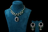 Emerald Crystal Statement Necklace Set