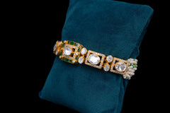 Emerald Polki Diamond Designer Bracelet