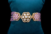 Pink Sapphire Polki Floral Bracelet