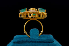 Colour Stone Kundan Ring