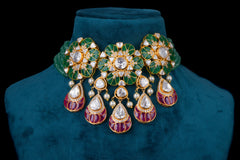 Jade Sparkle Silver Necklace Set