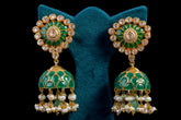 Enamel Polki Jhumka Earrings