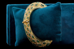 Elegant Silver Peacock Kada Bracelet
