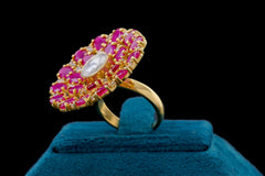 Ruby Halo Kundan Statement Ring
