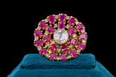 Ruby Halo Kundan Statement Ring