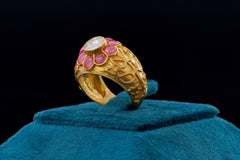Floral Ruby Kundan Statement Ring
