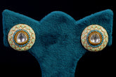 Mint Enamel Polki Stud Earrings