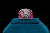 Blushing Rose Design Diamond Ruby Ring