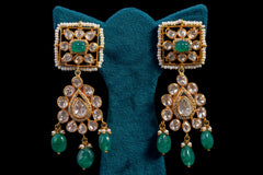 Drop Polki Diamond Statement Earrings