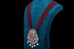 Ruby Beaded Diamond Pendant