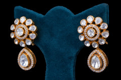 Elegant Polki Diamond Pendant Necklace Set