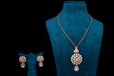 Elegant Polki Diamond Pendant Necklace Set