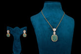 Polki Green Stone Pendant Necklace Set