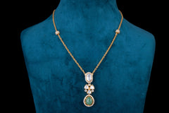 Polki Green Stone Necklace Set