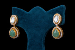 Polki Green Stone Necklace Set