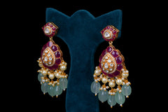 Royal Polki Ruby Pearl Necklace Set