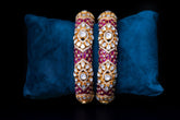 Royal Ruby Polki Designer Bangles