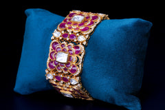 Royal Ruby Polki Floral Bracelet