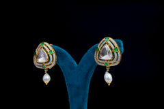 Emerald Elegance Kundan Jhumka Necklace