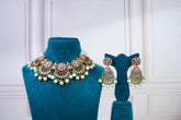 Royal Green Kundan Choker Set with Pearl Drops