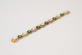 Elegant Polki Diamond & Emerald Floral Gold Bracelet