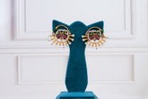 Royal Kundan Pearl Floral Stud Earrings