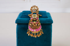 Heritage Temple Statement Ring with Ruby & Kundan Detailing