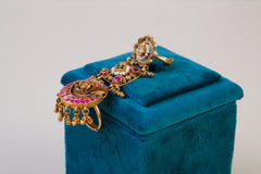 Heritage Temple Statement Ring with Ruby & Kundan Detailing