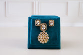 Elegant Polki Pendant with Stud Earrings