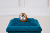 Orange Meenakari Polki Statement Ring