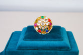 Navratna Kundan Statement Ring