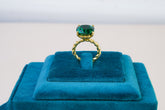 Emerald Green Solitaire Statement Ring