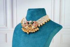 Royal Pearl Kundan Heritage Choker Set with Jhumka Earrings