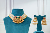 Royal Pearl Kundan Heritage Choker Set with Jhumka Earrings