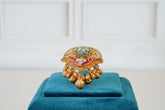 Antique Kundan Meenakari Dome Statement Ring