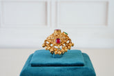 Antique Ruby Emerald Kundan Statement Ring