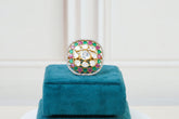 Silver Kundan Cocktail Ring